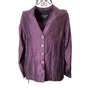 Bitte Kai Rand Rich Eggplant Purple Hi-Lo Jacket - Sz S